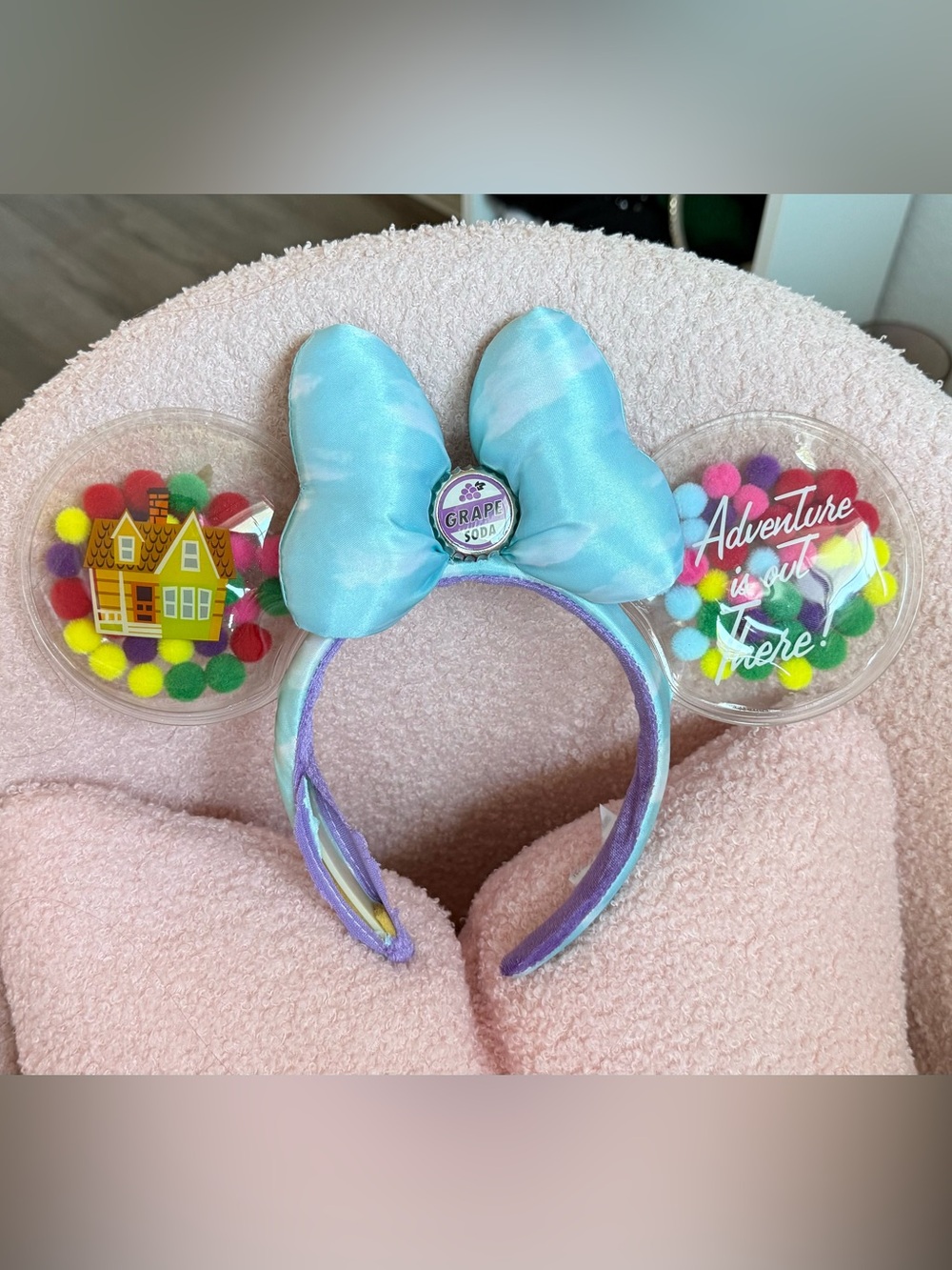 Grape Soda Bow Ear Headband - Turquoise & Purple